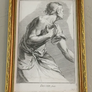 Antique Figure Study Engraving "Dessein, Etude"
