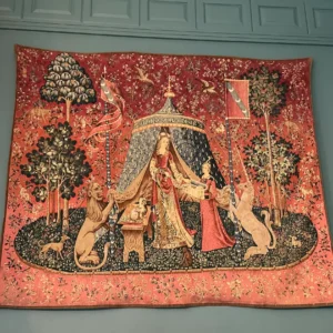 "Lady and the Unicorn" Style Tapestry, Millefleur Ground