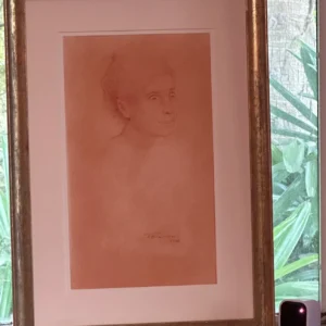 Sanguine Portrait Drawing, Signed and Dated 1996