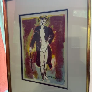 Signed Modernist Figure Lithograph, Numbered Edition 28/120